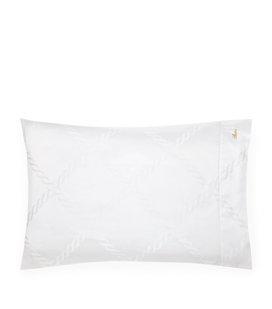 Bolster Pillowcase with Braid Motif in Egyptian Cotton, 13cm x 41cm