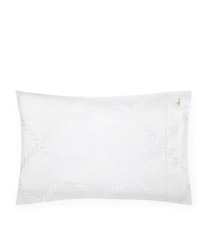 Bolster Pillowcase with Braid Motif in Egyptian Cotton, 13cm x 41cm