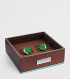 Tateossian rose gold and green garnet cufflinks - British product