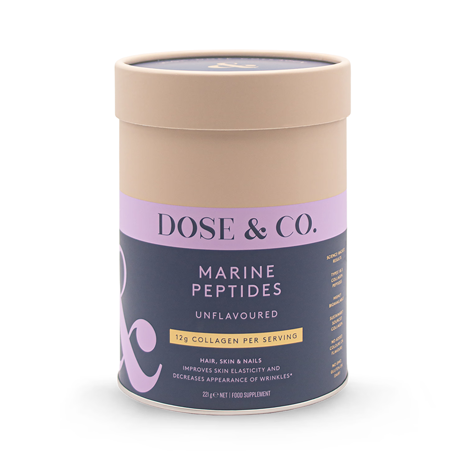 Dose & Co Marine Peptides Unflavoured 221g, imported from the UK
