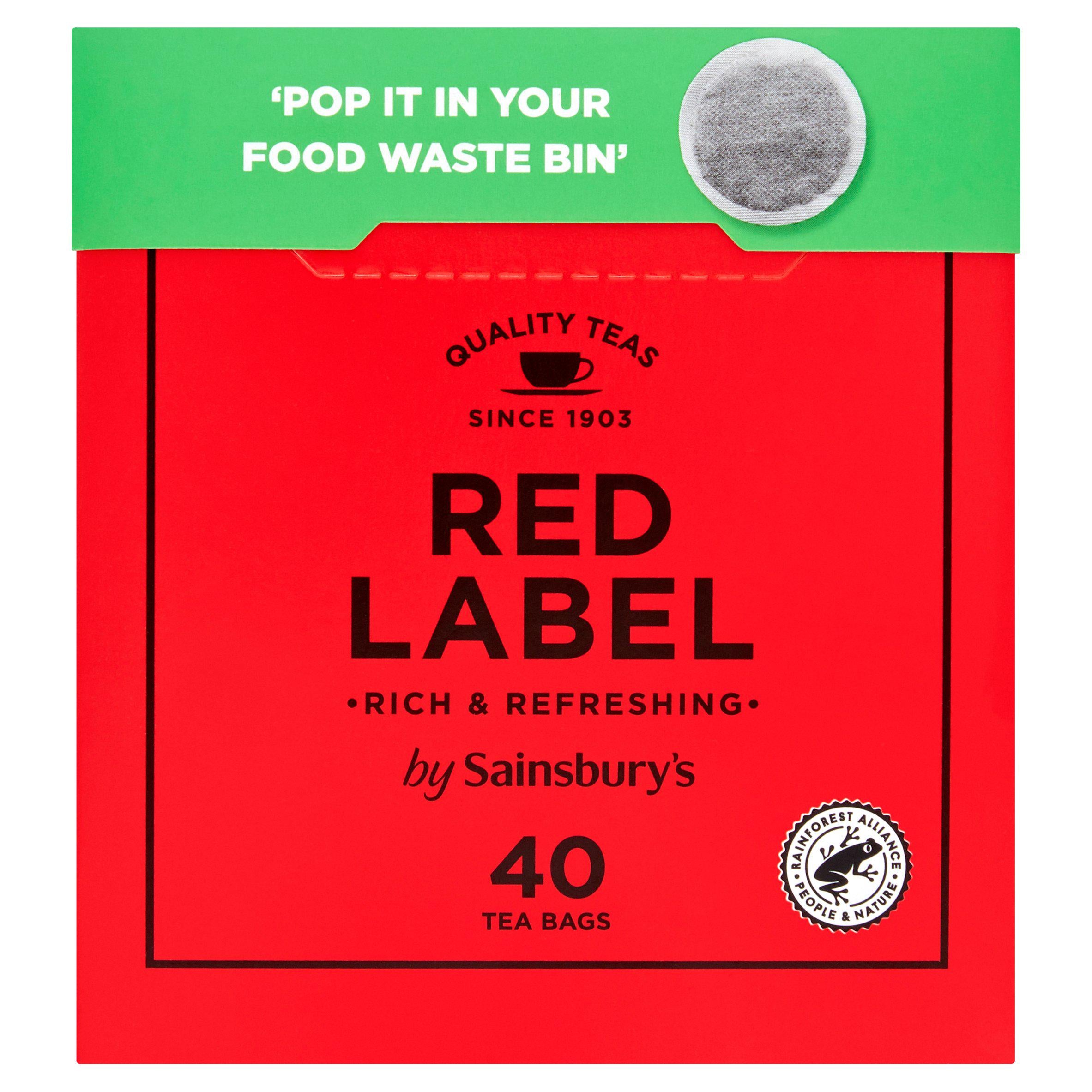 Sainsbury's Red Label Tea Bags x40 125g All tea Sainsburys   