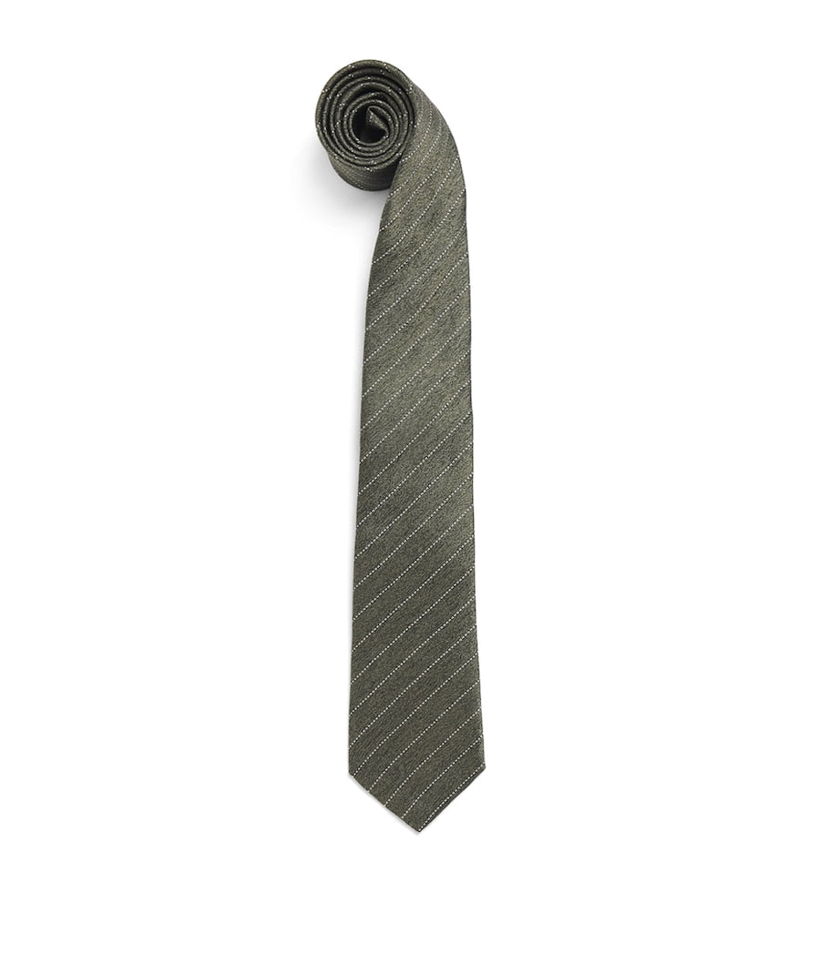 Canali silk stripe tie 8cm - British product