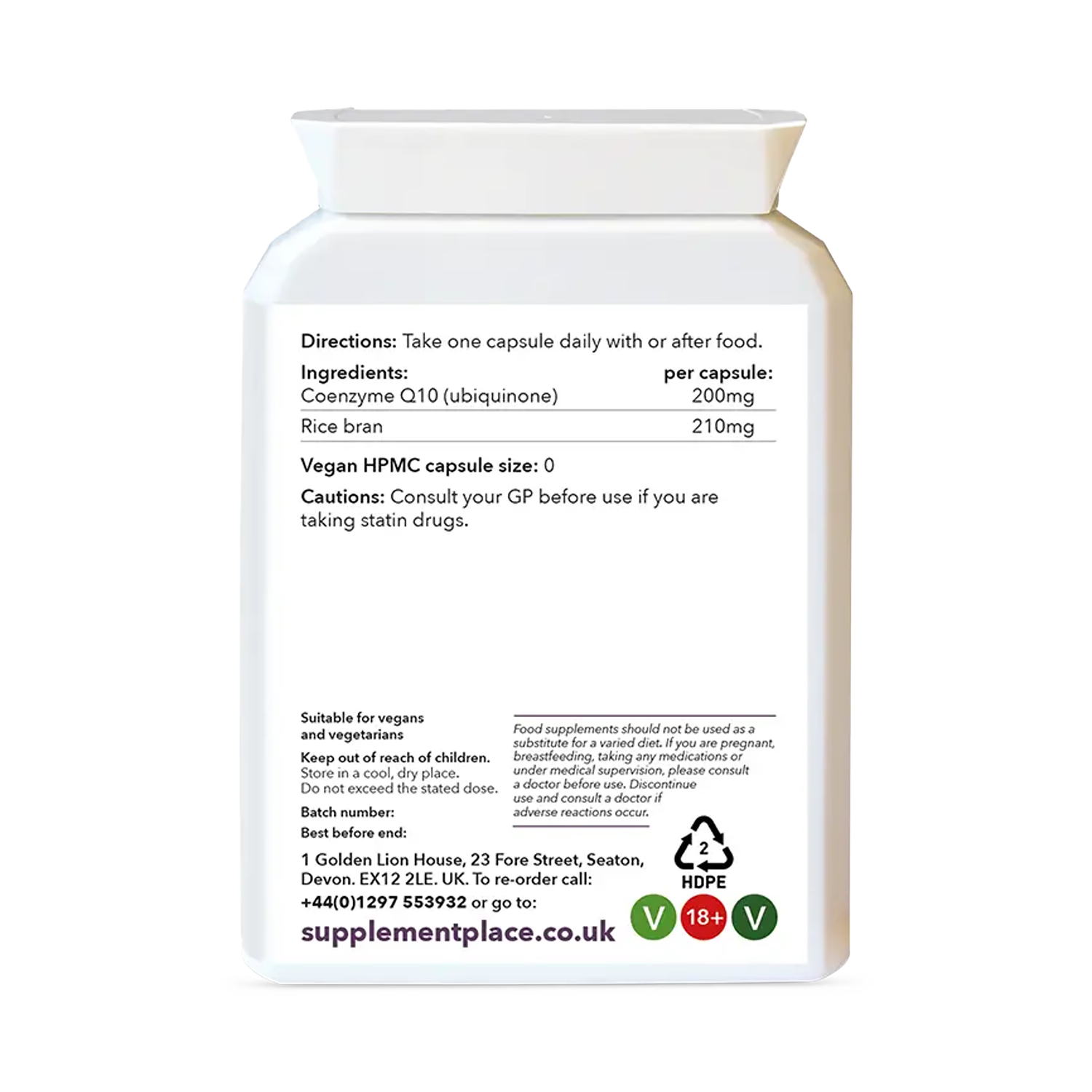 Supplement Place Coenzyme Q10 200mg 30 capsules - British product