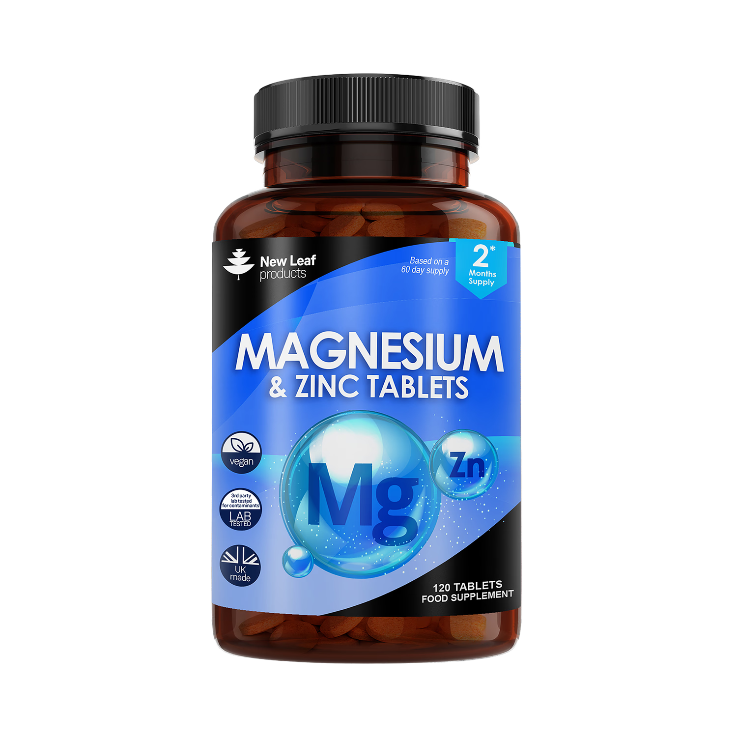 Magnesium & Zinc tablets 120 tablets (British brand)