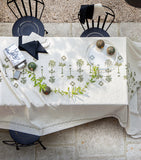 Alexandre Turpault Barbade palm print embroidered tablecloth 170cm x 320cm - British product