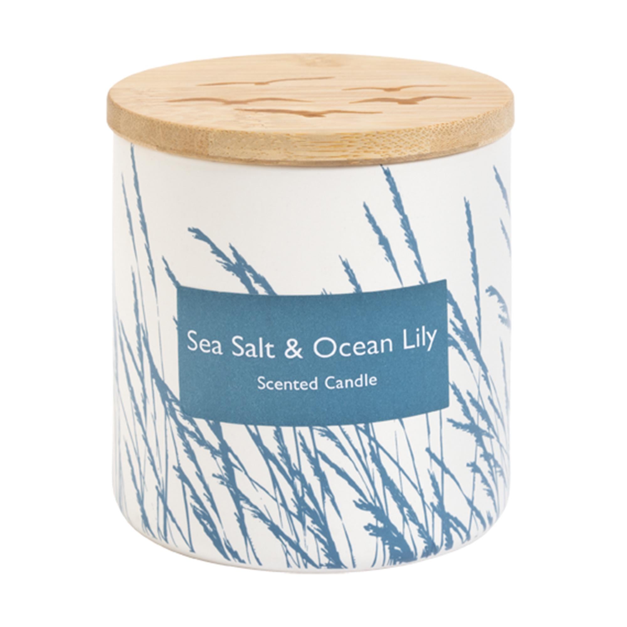 Sainsbury's Home 300g Candle with Lid -  Sea Salt & Ocean Lily GOODS Sainsburys   