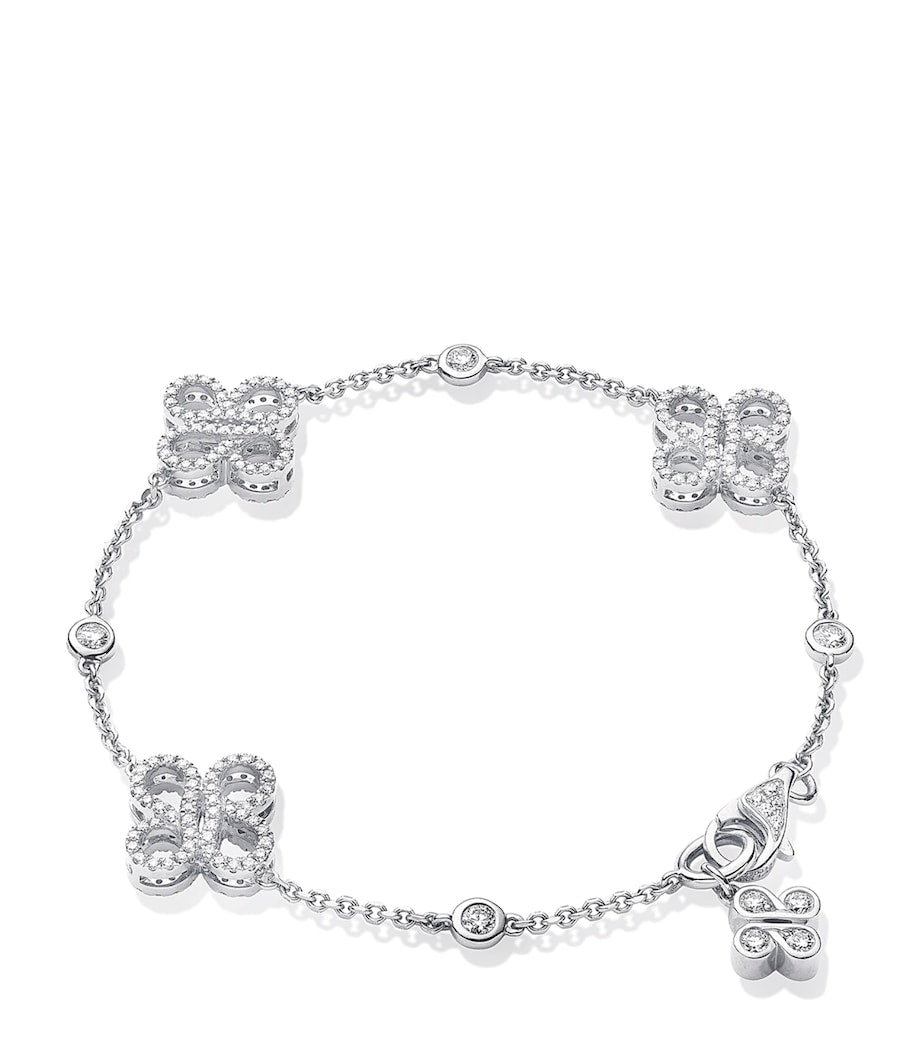 Boodles white gold diamond charm bracelet - British product