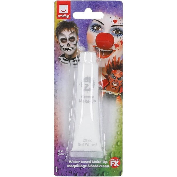 Smiffys Aqua Cream Make-Up White 28ml, imported from the UK