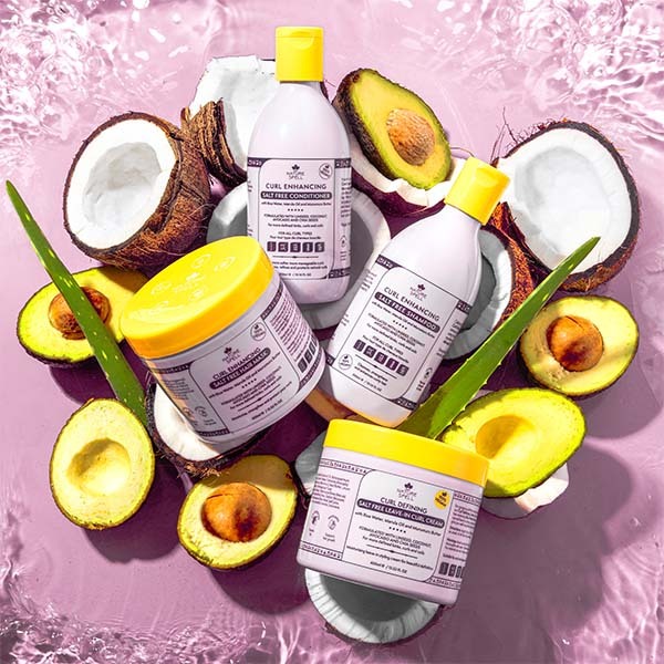 Nature Spell curl enhancing haircare collection 4-piece, imported from the UK