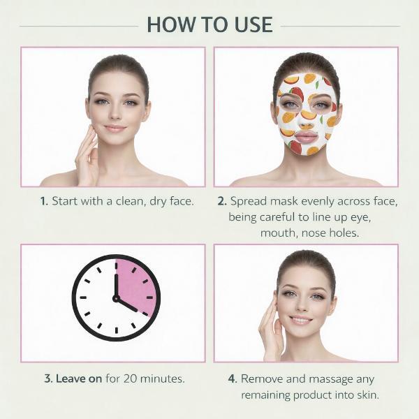 Danielle Creations mango vitamin C sheet masks 5 pack, UK version
