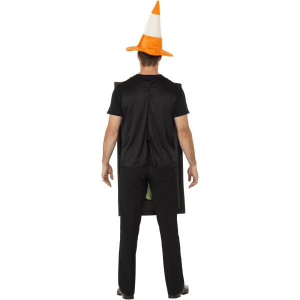 Smiffys traffic light costume black with cone hat (British brand)