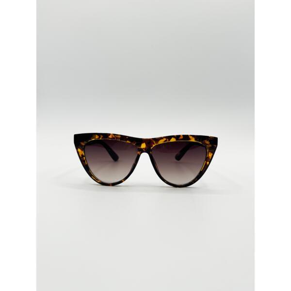 SVNX flat top round sunglasses in tortoise brown, UK version