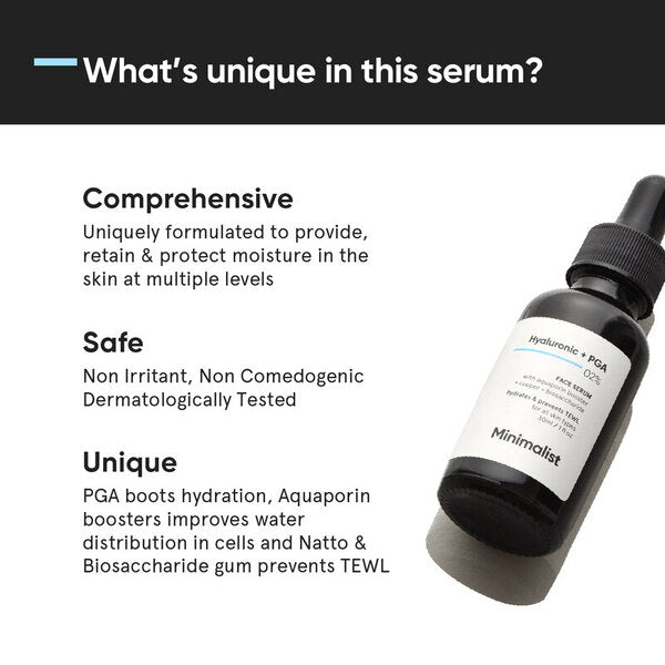 Minimalist Hyaluronic Face Serum for Hydration, Glowing Skin