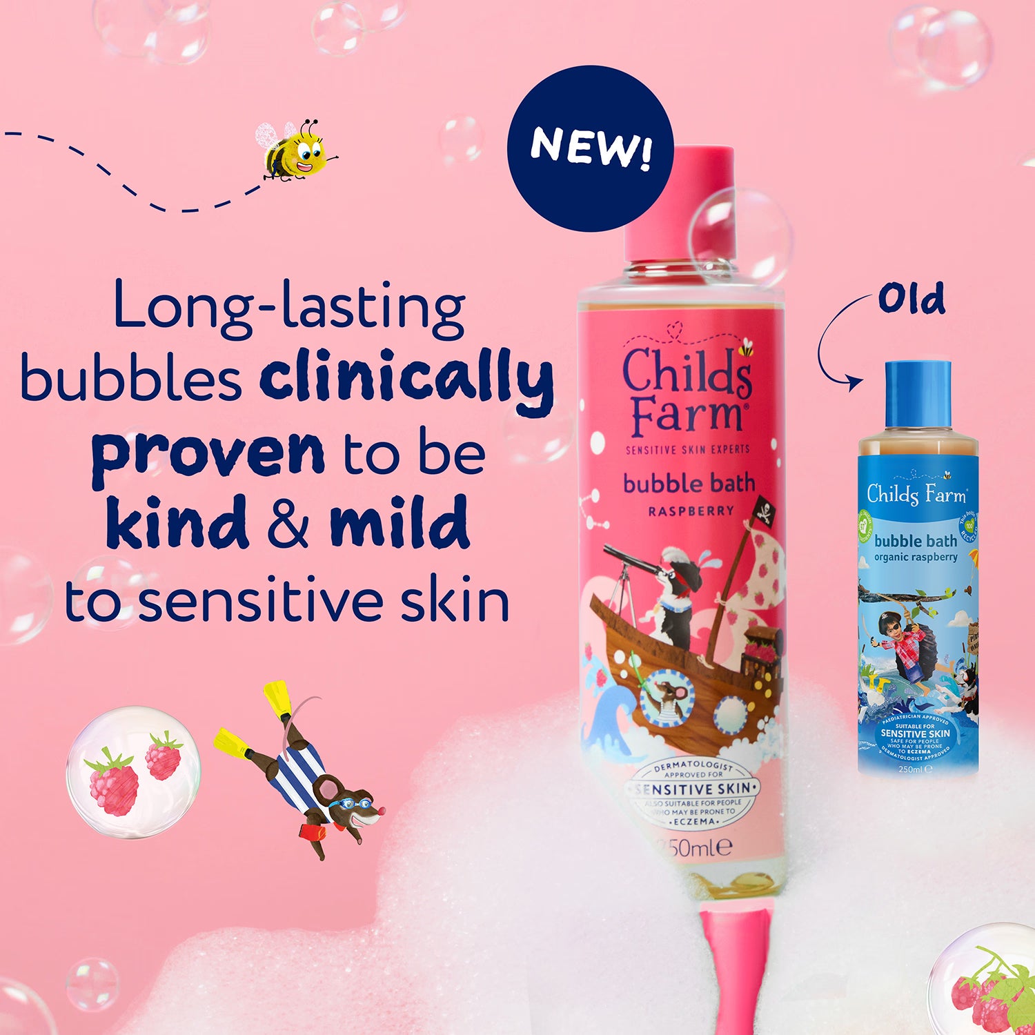 Childs Farm Bubble Bath Raspberry 250ml - British product