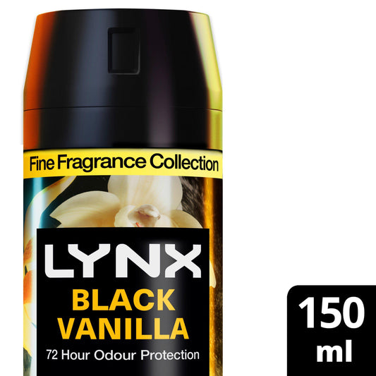 Lynx Fine Fragrance Collection Premium Deodorant Bodyspray Black Vanilla 150ml GOODS Sainsburys   
