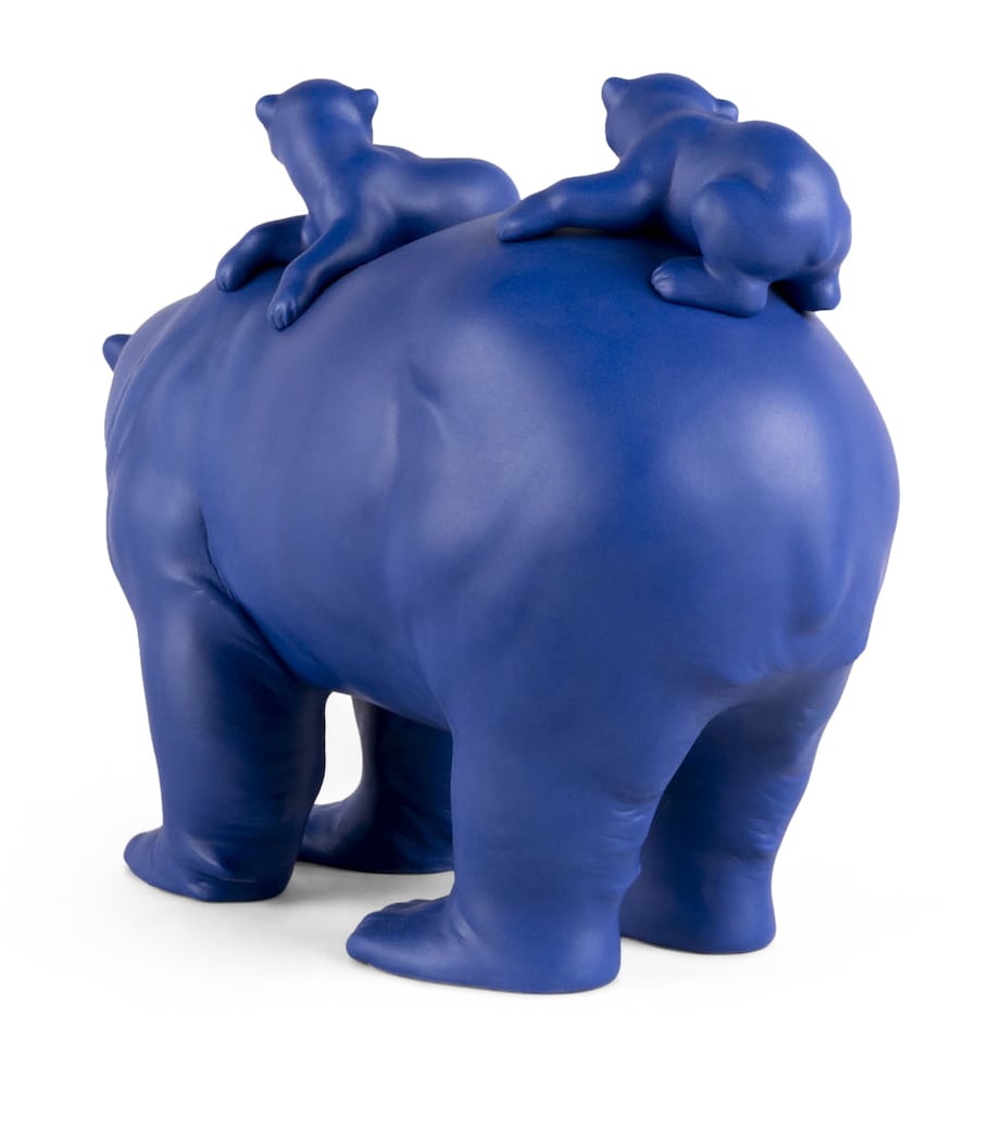 Lladró Bold Blue Mummy Bear and Babies sculpture - British product