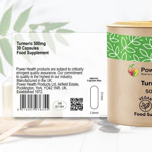 Power Health Turmeric supplement 30 capsules, UK version