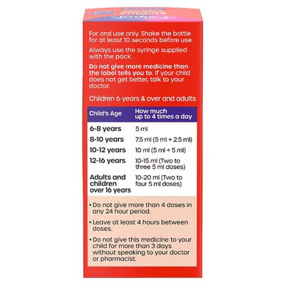 Calpol SixPlus Suspension Strawberry Sugar Free Oral Suspension 80ml