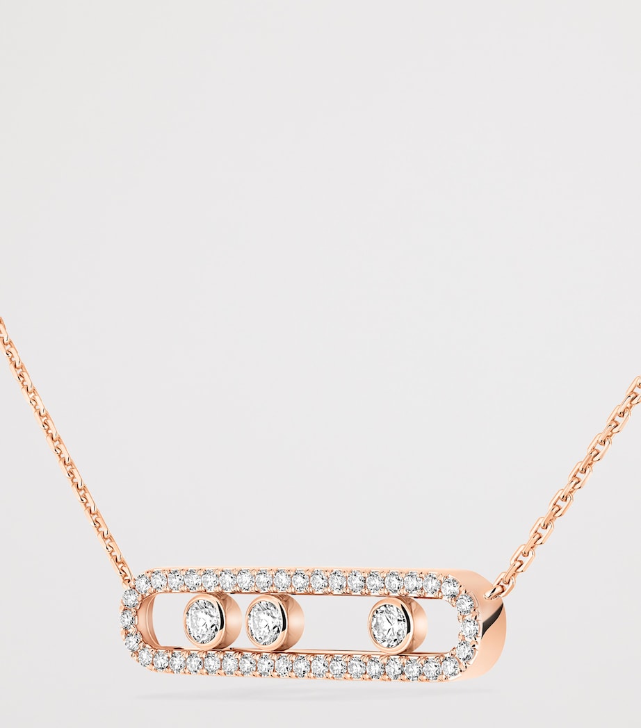 Messika Move Classique pink gold diamond pavé necklace 0.70ct - British product