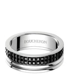Boucheron large white gold Quatre black wedding band, imported from the UK