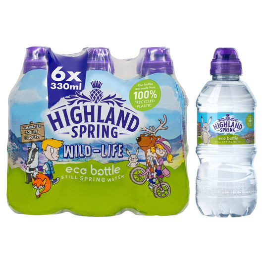 Highland Spring Still Water Sports Cap 6x330ml Kids & lunchbox Sainsburys   
