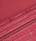 Smythson leather travel wallet with compartments for travel documents (British brand)