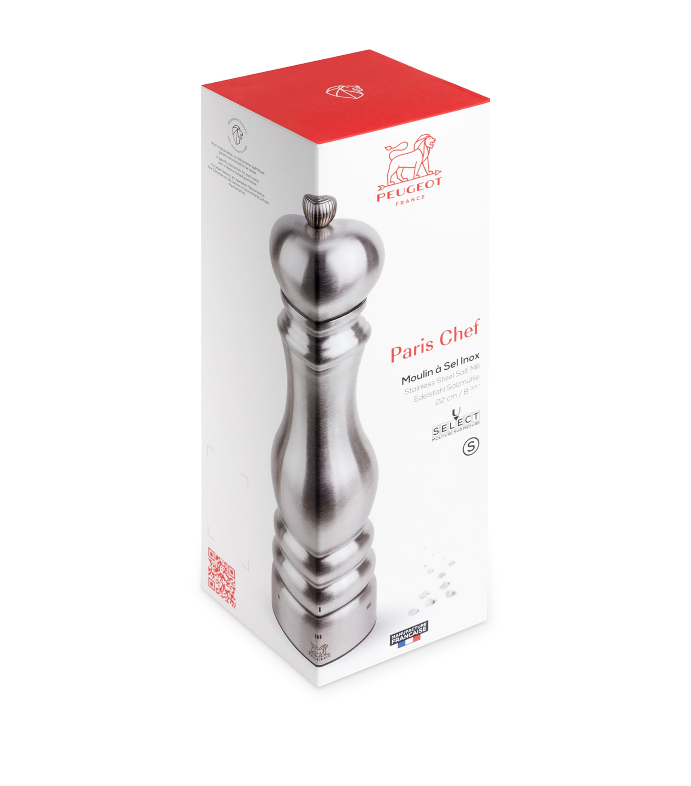 Peugeot Paris Chef salt mill 22cm, imported from the UK