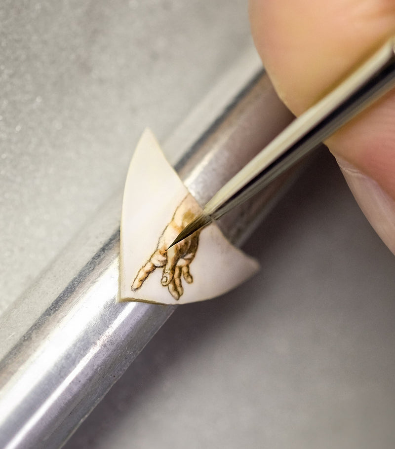 Montegrappa yellow gold Michelangelo rollerball pen with sterling silver barrel, imported from the UK