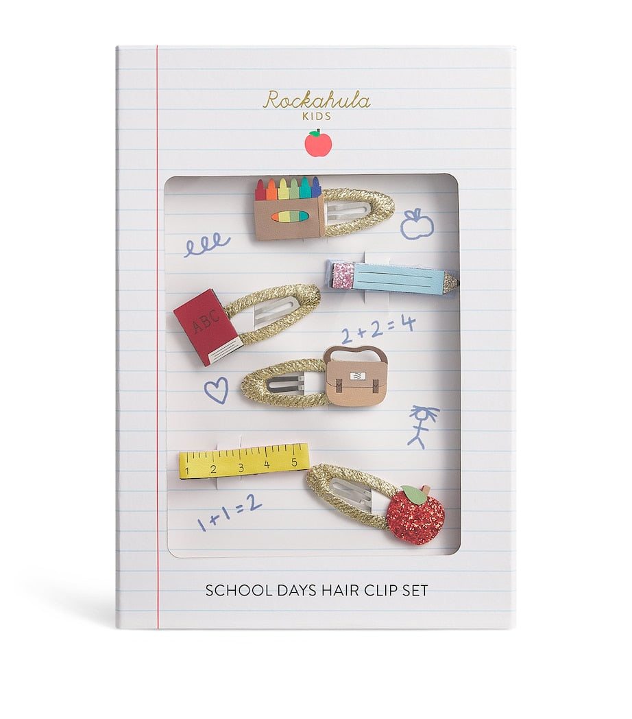 Rockahula school hair clips pack of 6 metallic glitter, imported from the UK