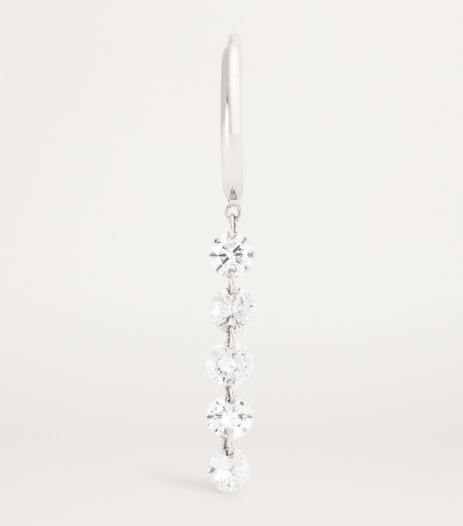 Persée white gold diamond hoop earring, imported from the UK