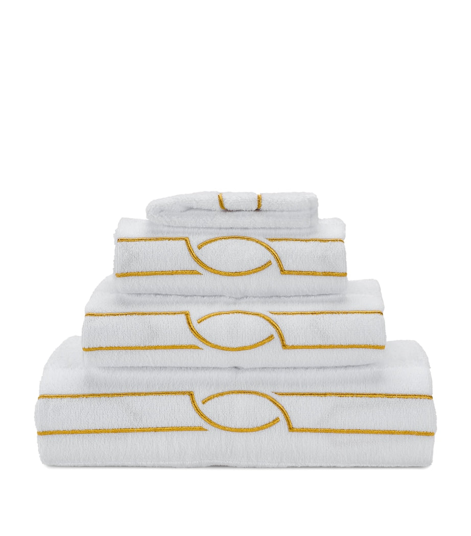 Abyss & Habidecor hand towel with gold-tone edging 55cm x 100cm - British product