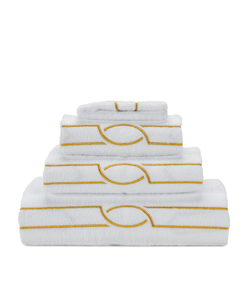 Abyss & Habidecor hand towel with gold-tone edging 55cm x 100cm - British product