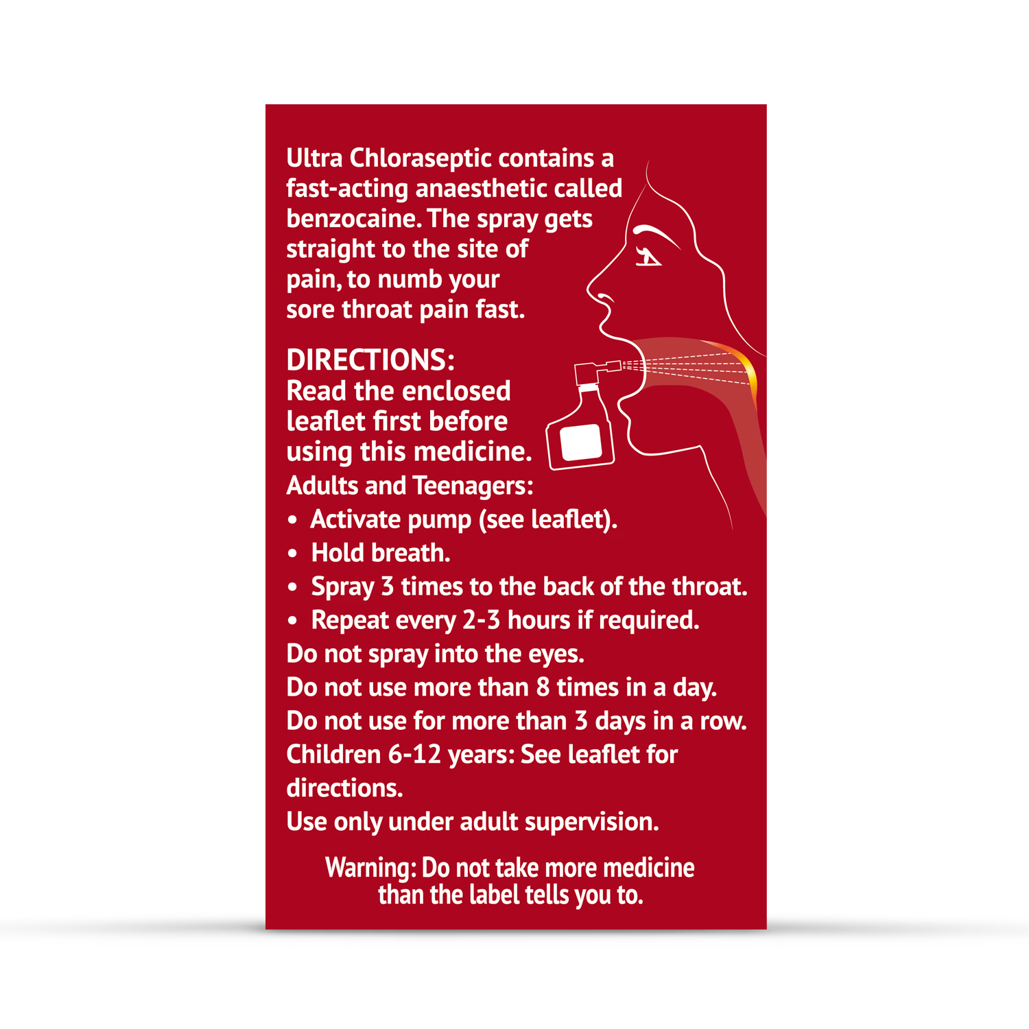 Chloraseptic cherry throat spray 15ml, imported from the UK