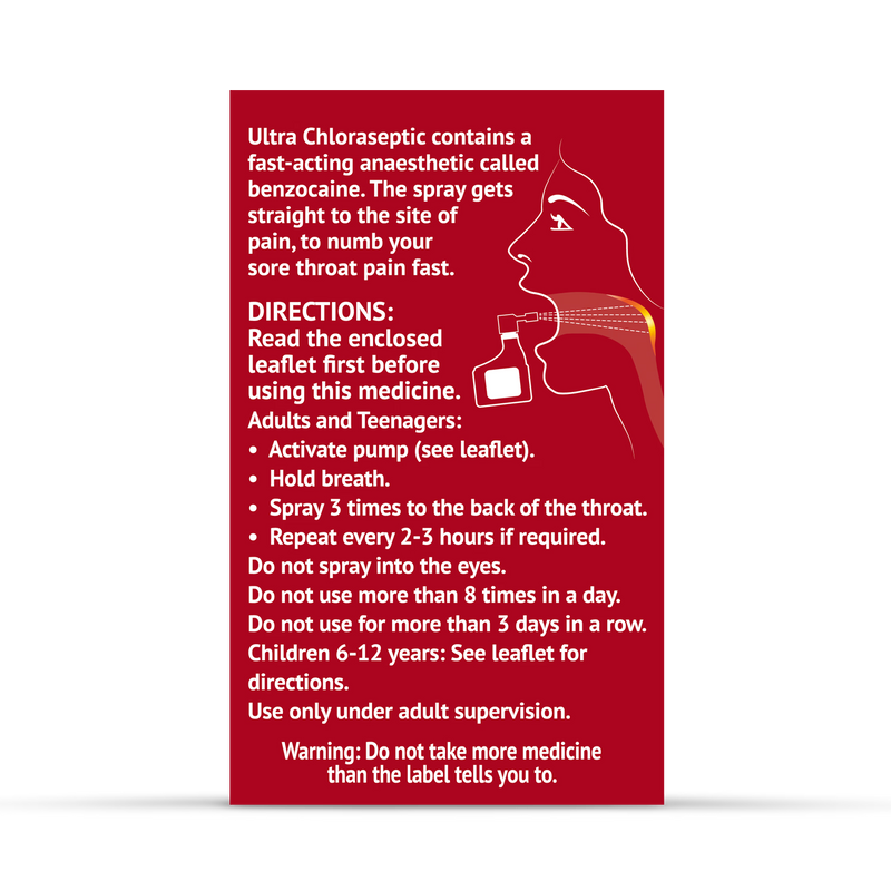Chloraseptic cherry throat spray 15ml, imported from the UK