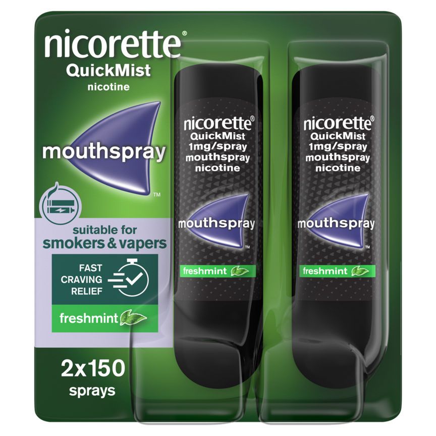 Nicorette Quickmist Fresh Mint 1mg/Spray Mouth Spray Nicotine GOODS ASDA   