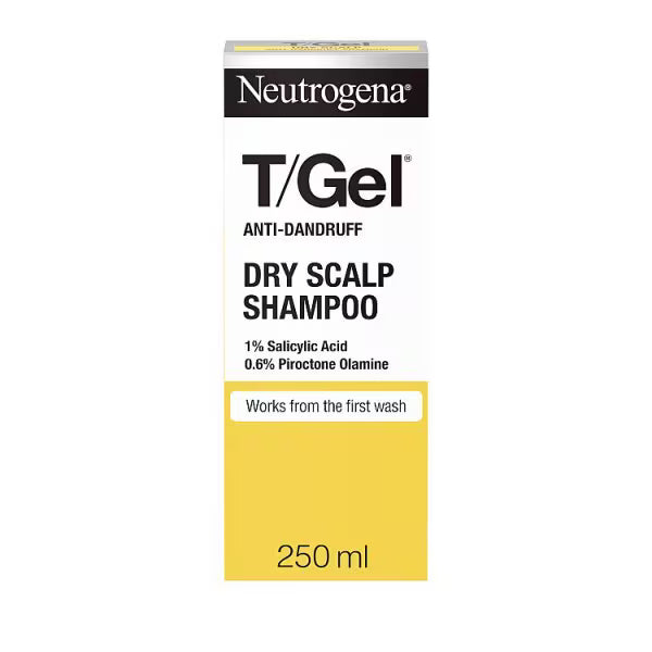 Neutrogena T/Gel Dry Scalp Shampoo 250ml, imported from the UK