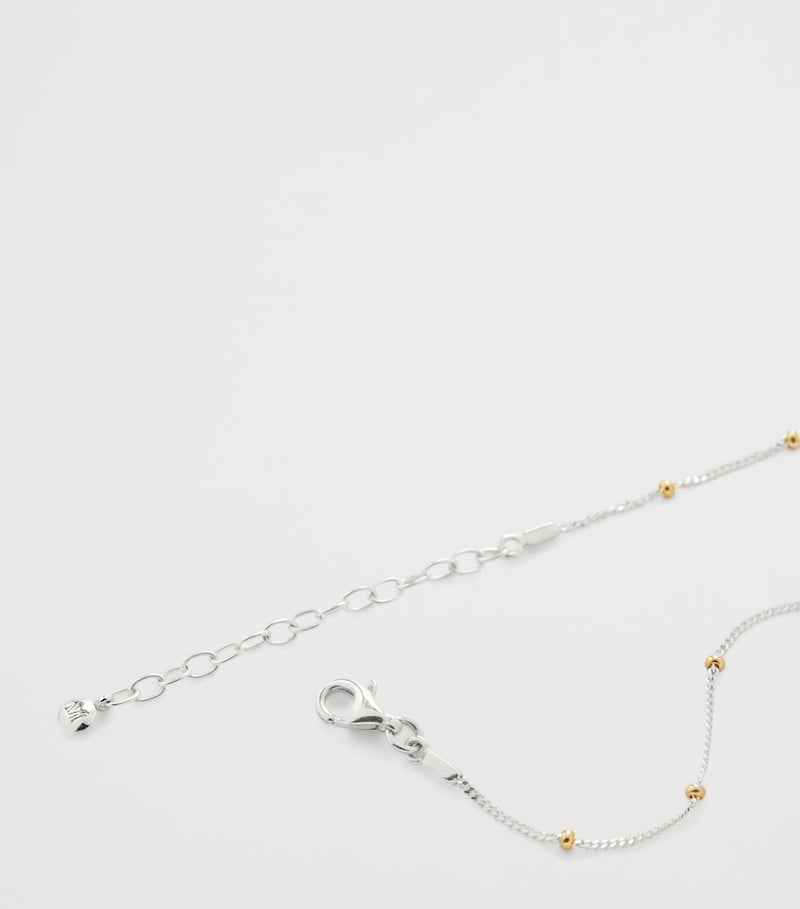 Monica Vinader mixed metal beaded chain bracelet (British brand)