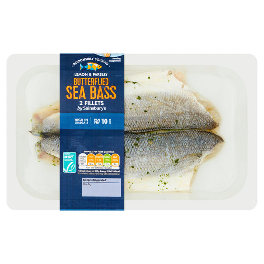 Sainsbury's Butterflied ASC Sea Bass 255g GOODS Sainsburys   