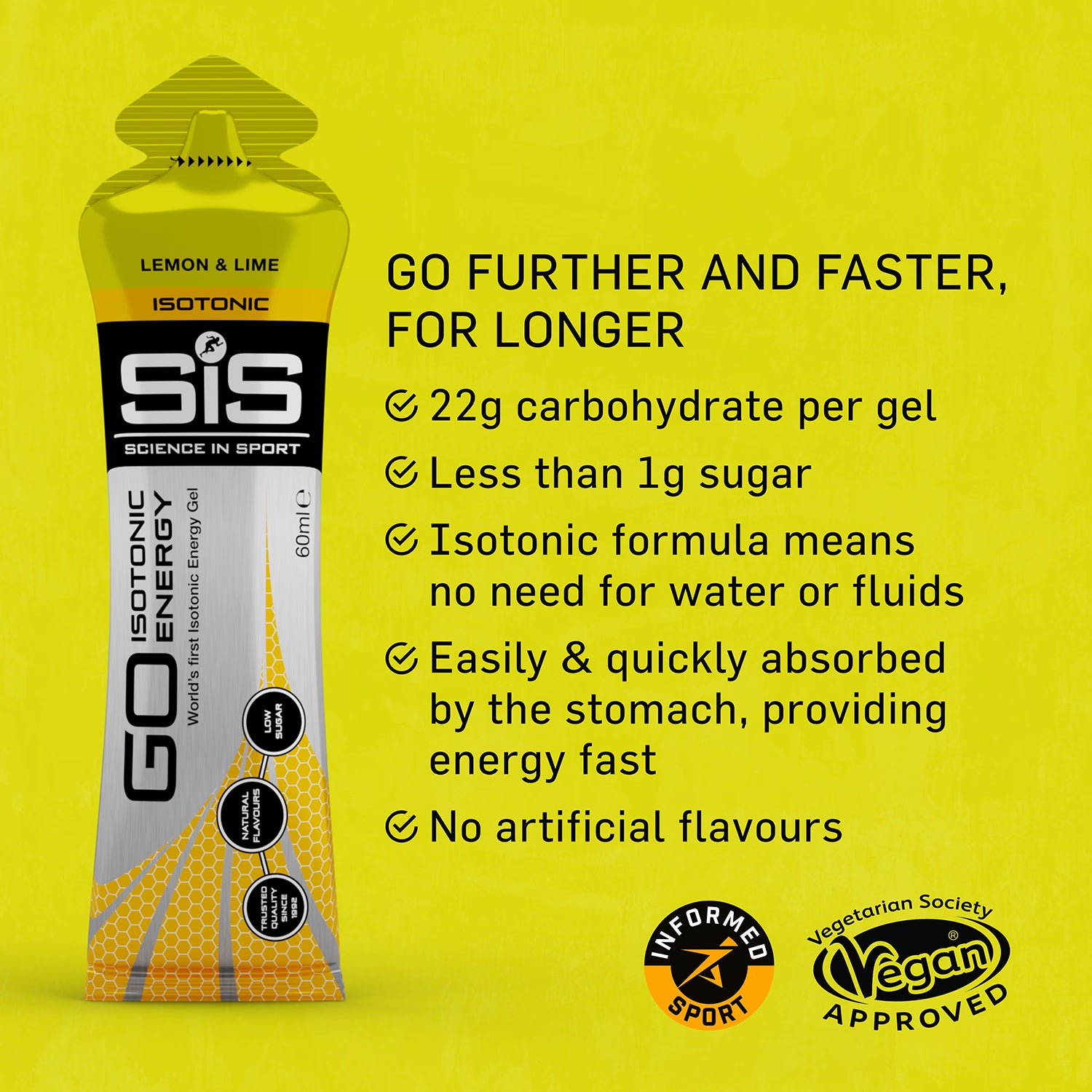 SiS GO Isotonic Energy Gel Lemon & Lime 60ml (British brand)