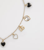 Dolce&Gabbana hearts necklace with glass motifs, gold-tone, UK version