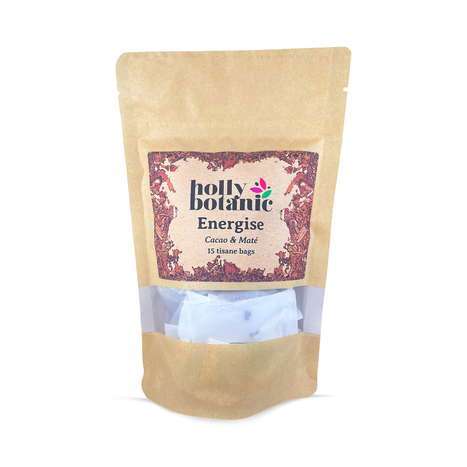 Holly Botanic Energise Tisane Cacao & Maté 15 bags - British product