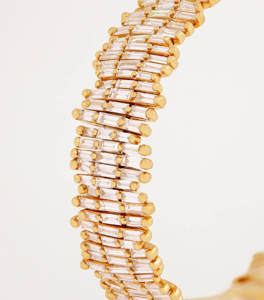 Suzanne Kalan three-row diamond cuff 18kt yellow gold - British product