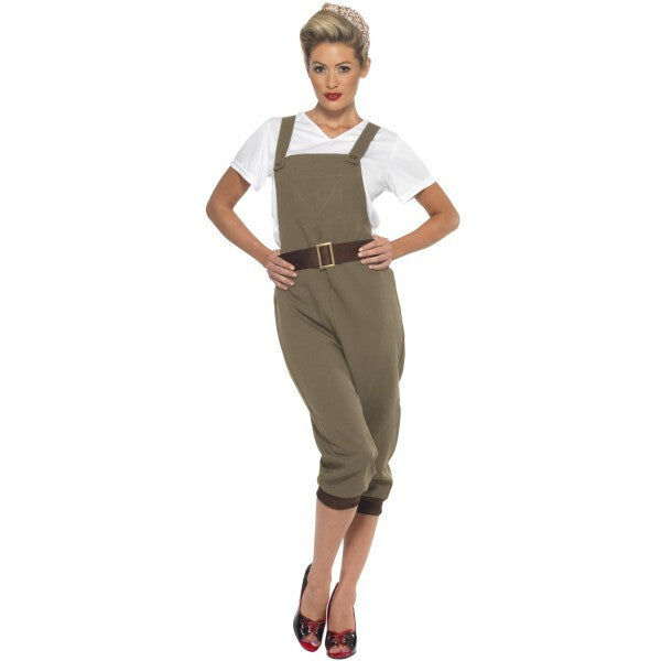 Smiffys WW2 Land Girl Costume Khaki, UK version
