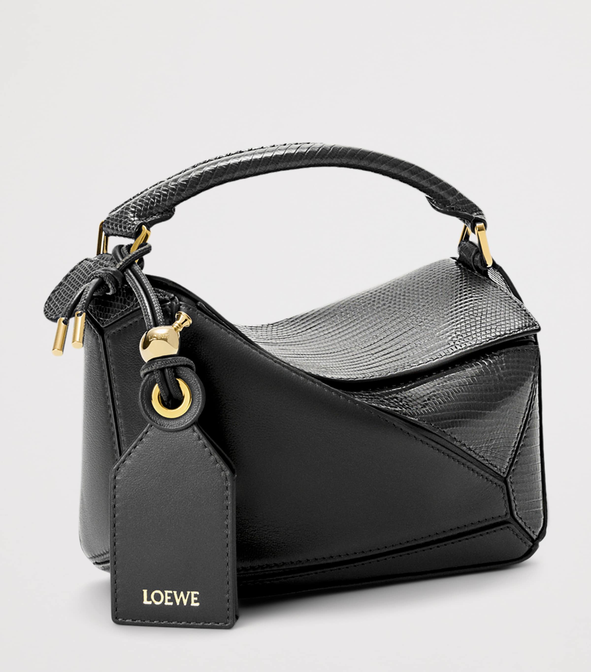 LOEWE Mini Puzzle Bag lizard skin 12.5cm, imported from the UK