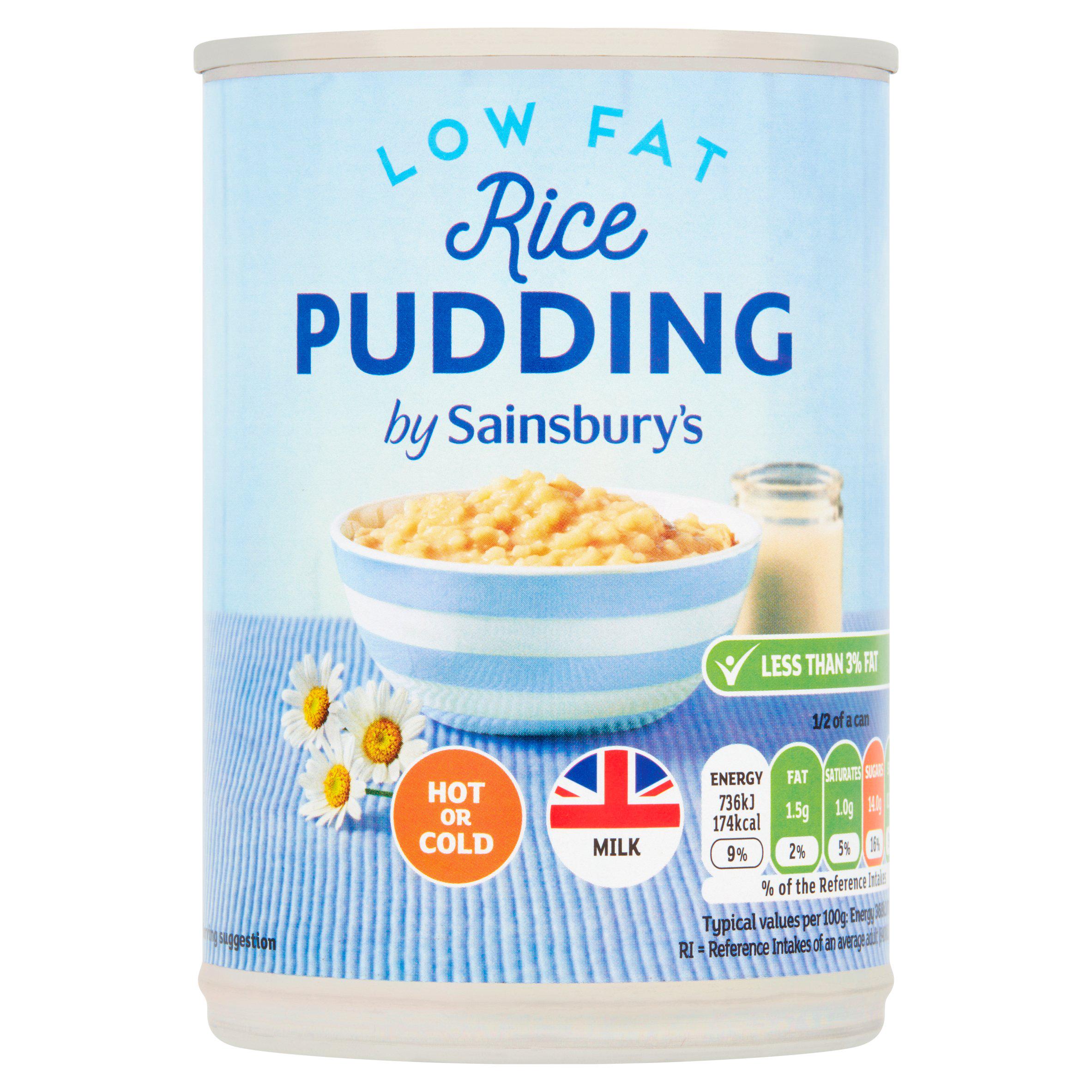 Sainsbury's Rice Pudding, Low Fat, Be Good To Yourself 400g Lunchbox snacking Sainsburys   