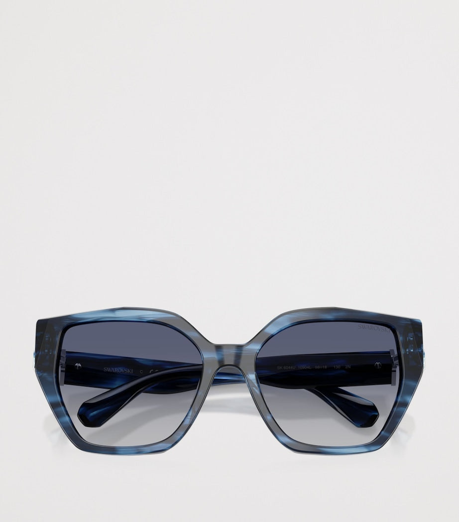 Swarovski irregular sunglasses with crystal temples, imported from the UK
