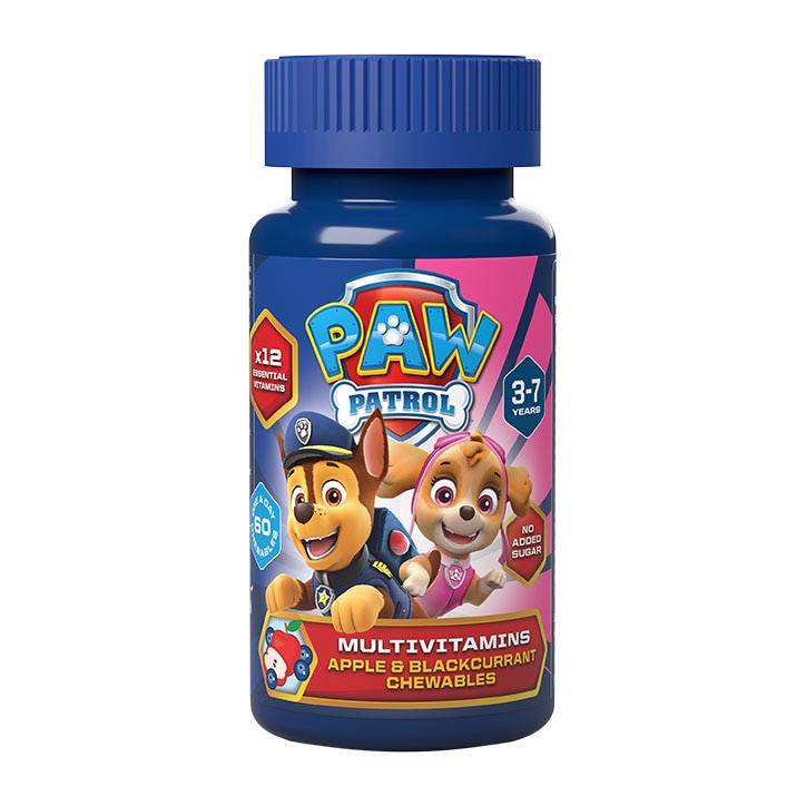 PAW Patrol Nickelodeon Multivitamins Apple & Blackcurrant 60 Chewables Children's Health Vitamins Holland&Barrett   