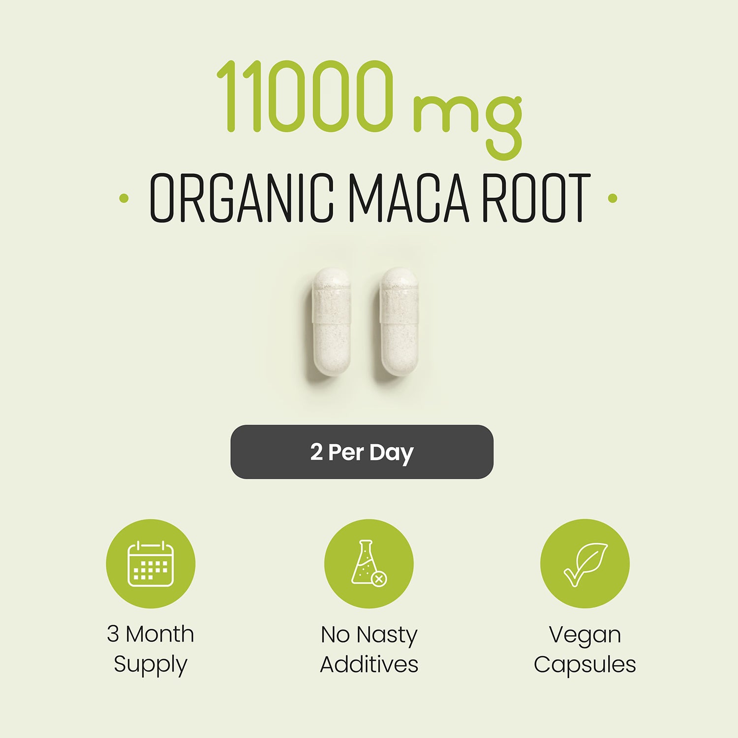 VitaBright black and yellow maca root capsules 180 capsules - British product