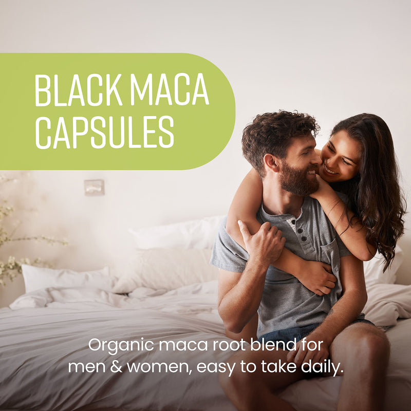 VitaBright black and yellow maca root capsules 180 capsules - British product