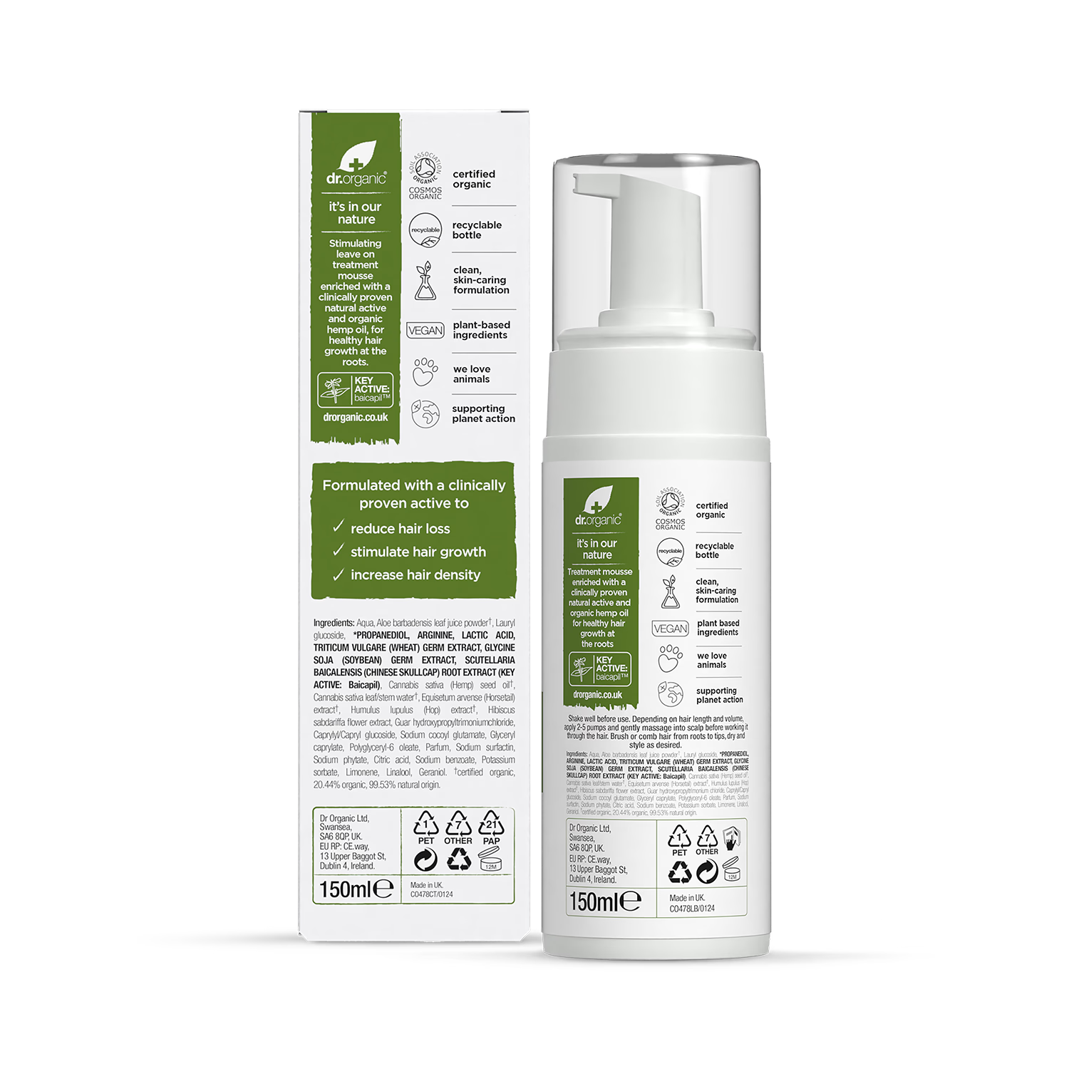 Dr Organic Rescue and Restore Treatment Mousse 150ml - British product